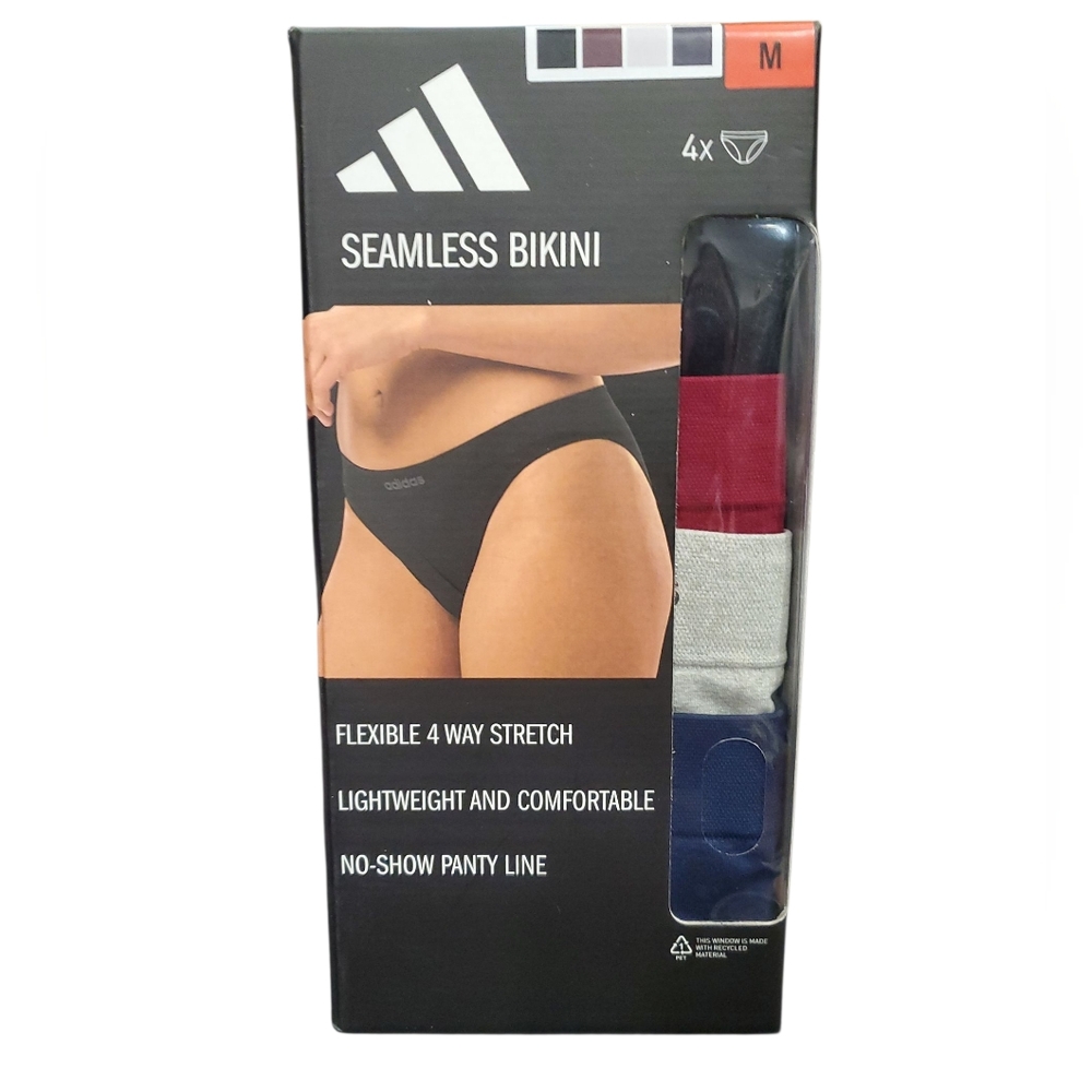 Women's Adidas 4 Pack Stretch Seamless Bikini Underwear Size M NIB